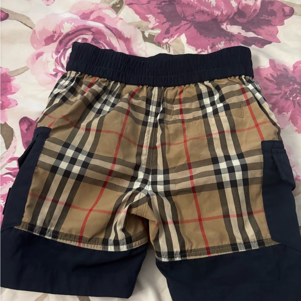 Burberry Kids Plaid Shorts in Tan and Black